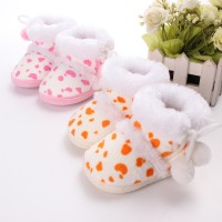 Toddler Baby Rabbit Shoes Cotton Flanging Leopard Velvet Boots