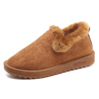 Women Cotton Shoes Keep Warm Slip On Fluffy Casual Flats