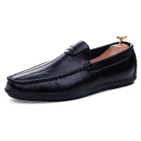 Men Casual Soft Sole Slip On Leather Loafers Driving Flats