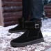 Men Warm Lining Size Buckle Snow Boots
