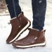Men Comfy Genuine Leather Slip Resistance Warm Fur Lining Snow Boots